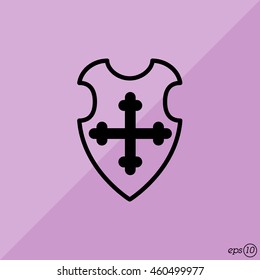 Web line icon. Shield.