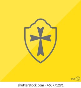 Web line icon. Shield.