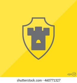 Web line icon. Shield.