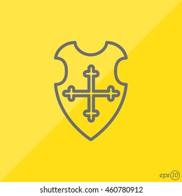 Web line icon. Shield.