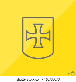 Web line icon. Shield.