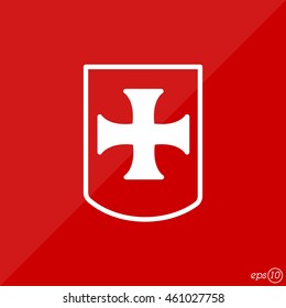 Web line icon. Shield.