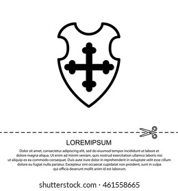 Web line icon. Shield.