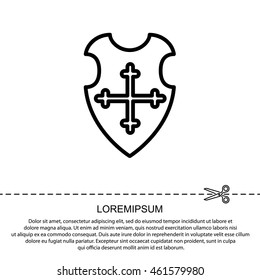 Web line icon. Shield.