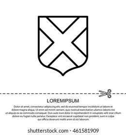 Web line icon. Shield.