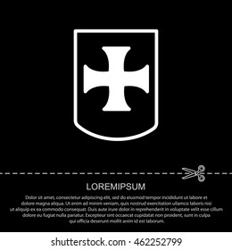 Web line icon. Shield.