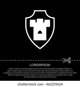 Web line icon. Shield.