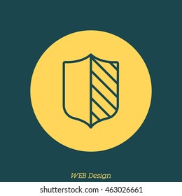 Web line icon. Shield.