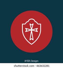Web line icon. Shield.