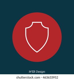 Web line icon. Shield.