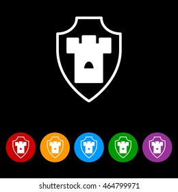 Web line icon. Shield.