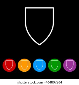 Web line icon. Shield.