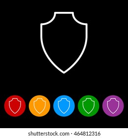 Web line icon. Shield.