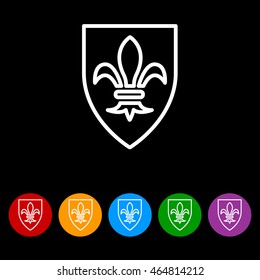 Web line icon. Shield.