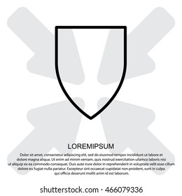 Web line icon. Shield.