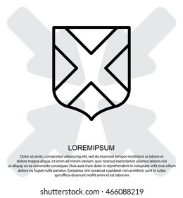 Web line icon. Shield.