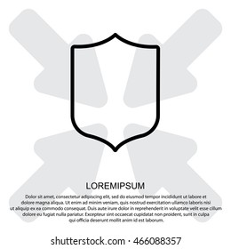 Web line icon. Shield.