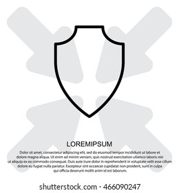 Web line icon. Shield.