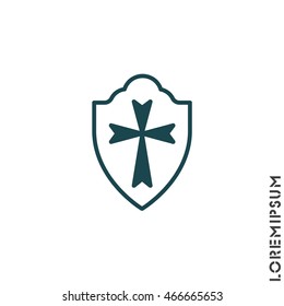 Web line icon. Shield.