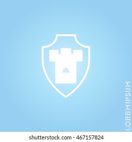 Web line icon. Shield.