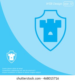 Web line icon. Shield.