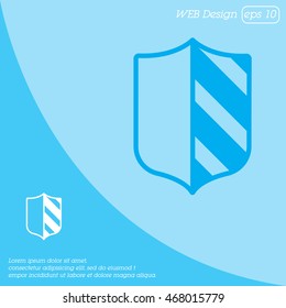 Web line icon. Shield.