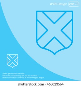Web line icon. Shield.