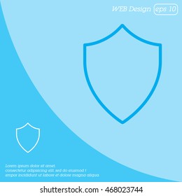 Web line icon. Shield.