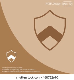 Web line icon. Shield.