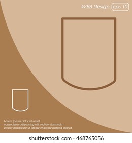 Web line icon. Shield.