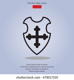 Web line icon. Shield.