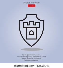 Web line icon. Shield.