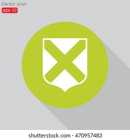 Web line icon. Shield.