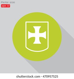 Web line icon. Shield.