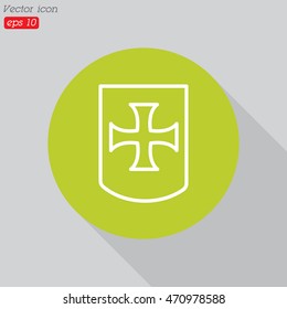 Web line icon. Shield.