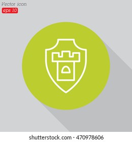 Web line icon. Shield.