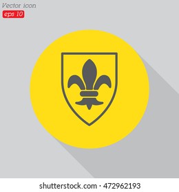 Web line icon. Shield.