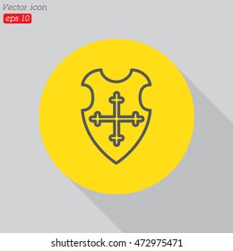 Web line icon. Shield.