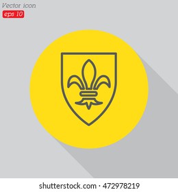 Web line icon. Shield.