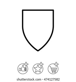 Web line icon. Shield.