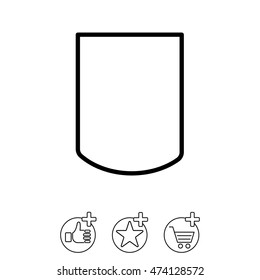 Web line icon. Shield.