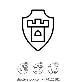 Web line icon. Shield.