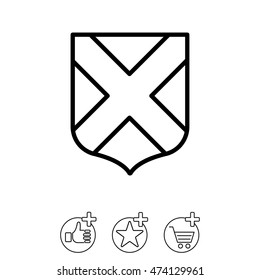 Web line icon. Shield.