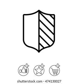 Web line icon. Shield.