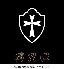 Web line icon. Shield.