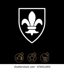 Web line icon. Shield.