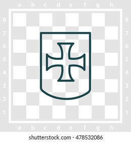 Web line icon. Shield.