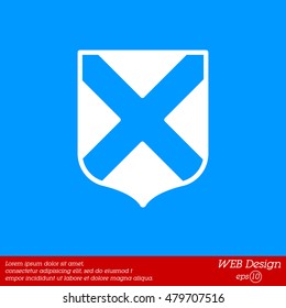 Web line icon. Shield.