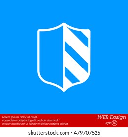 Web line icon. Shield.