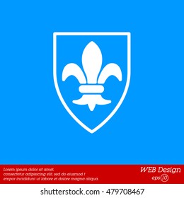 Web line icon. Shield.